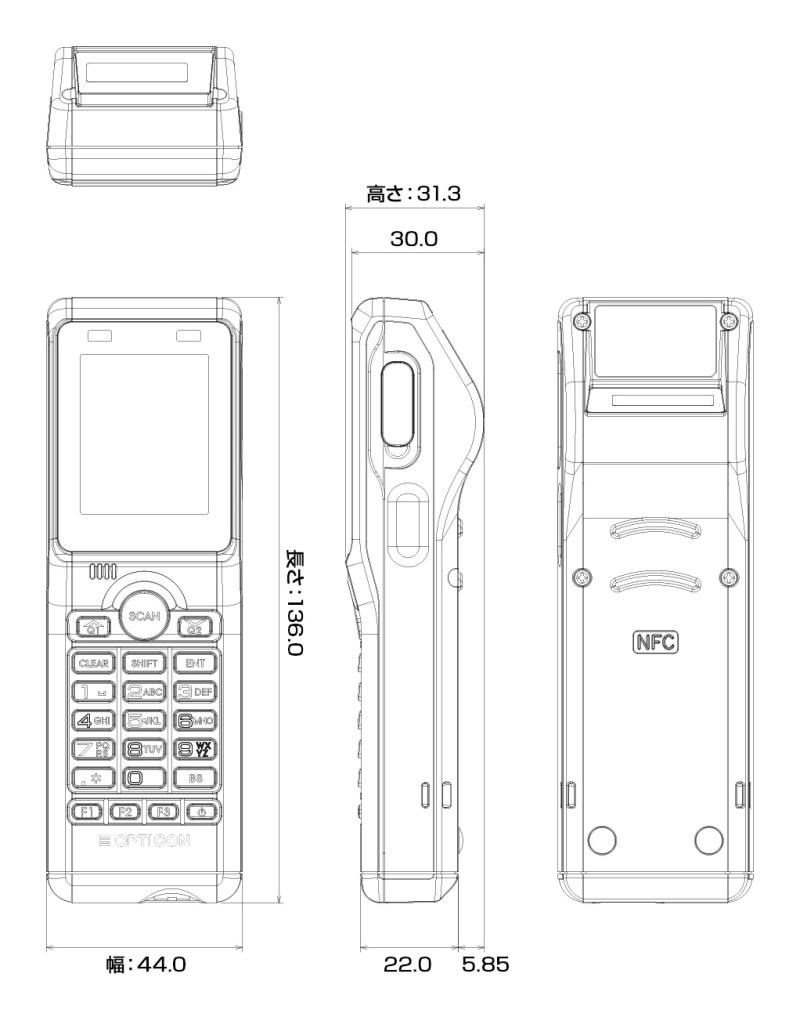 激安価格の バーコードのウェルコムデザイン法人限定 2次元コードハンディターミナル OPH-5000i-BLK ブラック メモリ搭載 OCR読取  2Dデータコレクター 業務用