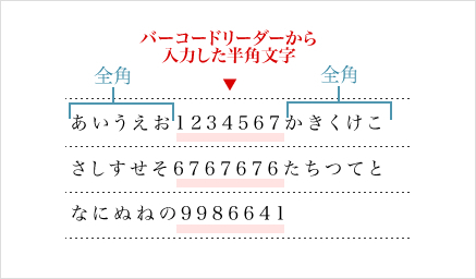 日本語入力中に半角出力を1